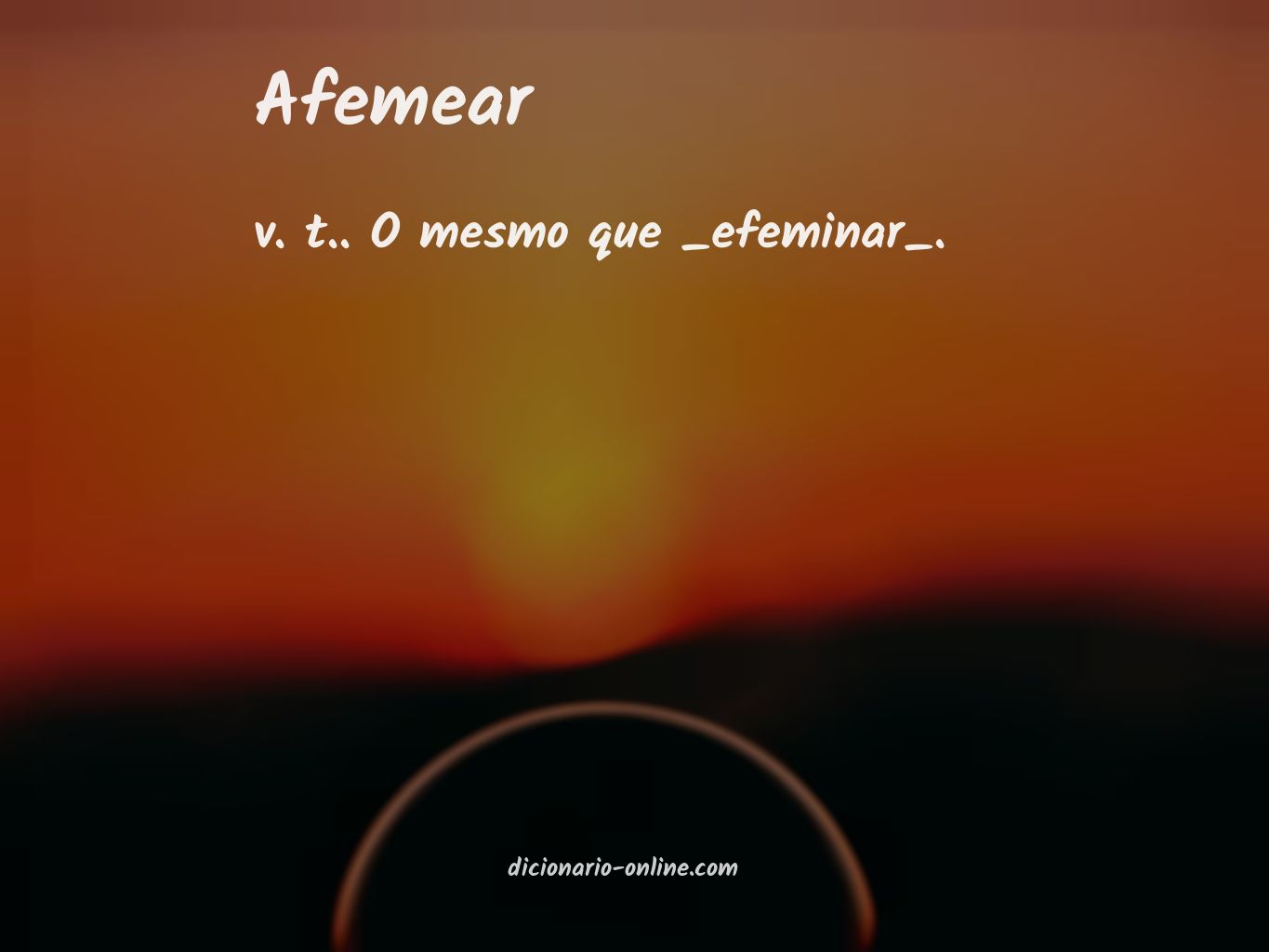 Significado de afemear