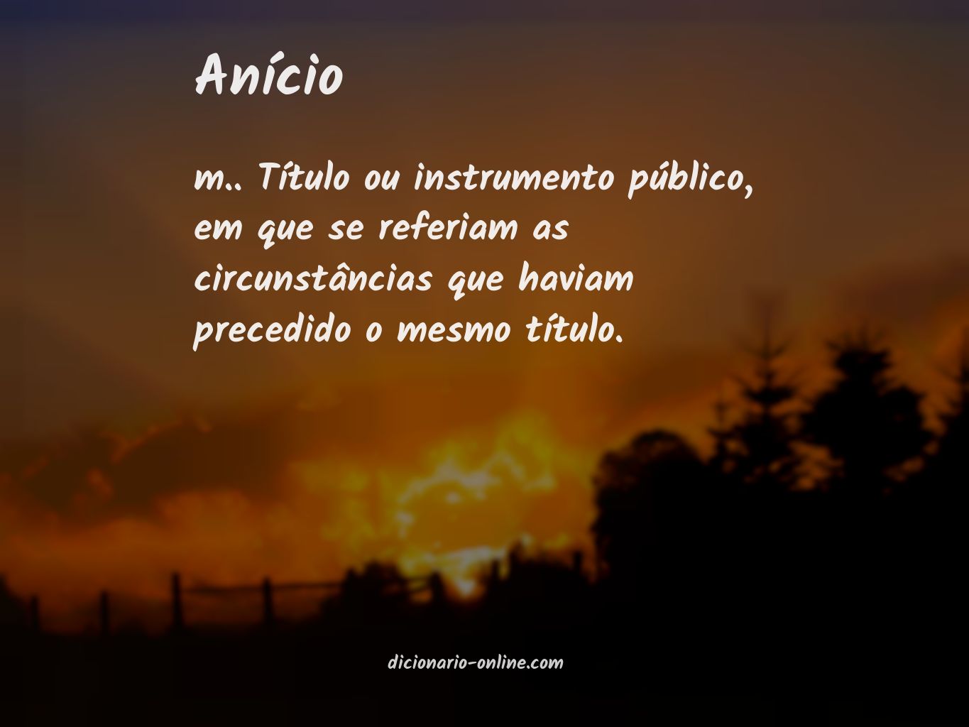 Significado de anício