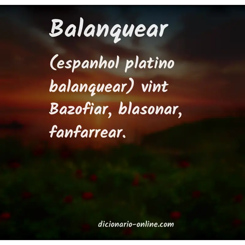 Significado de balanquear