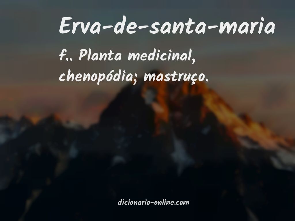 Significado de erva-de-santa-maria