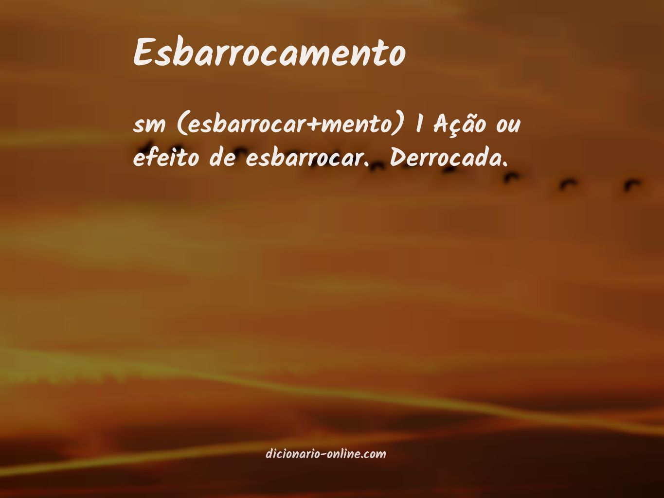 Significado de esbarrocamento