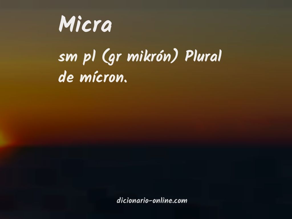 Significado de micra