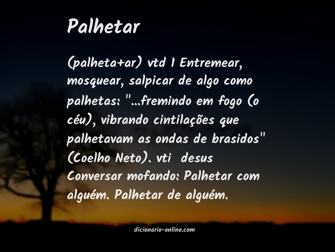 Significado de palhetar