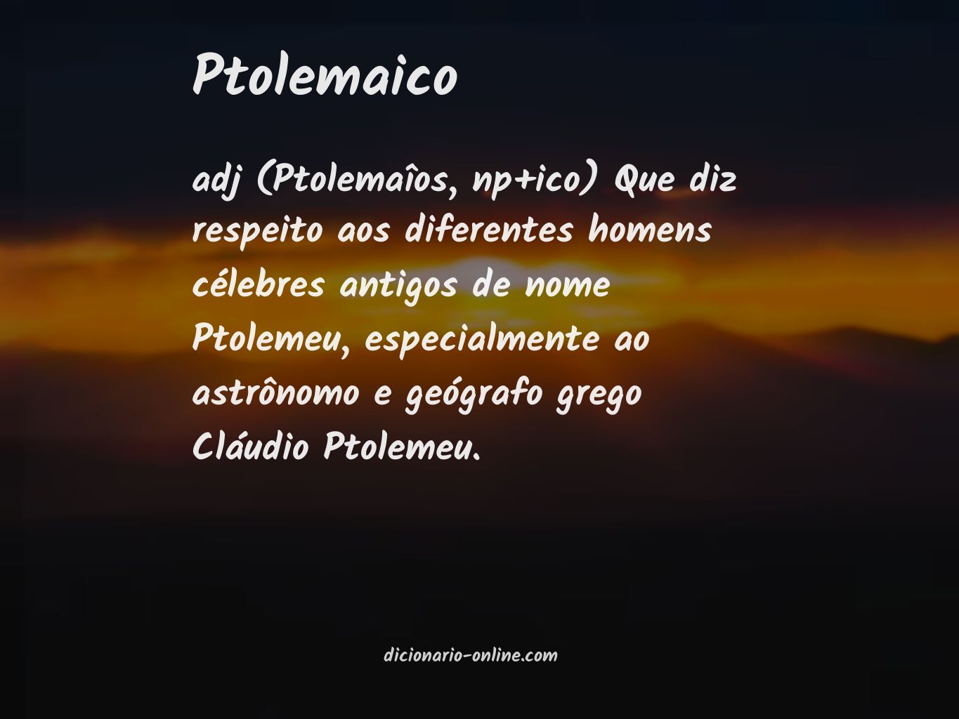 Significado de ptolemaico