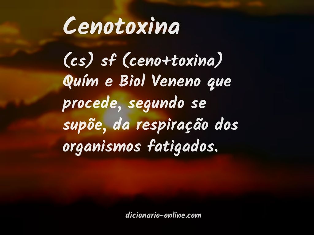 Significado de cenotoxina