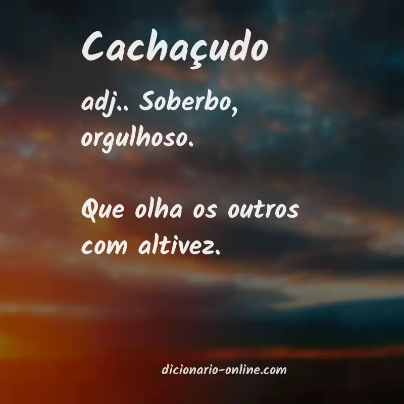 Significado de cachaçudo