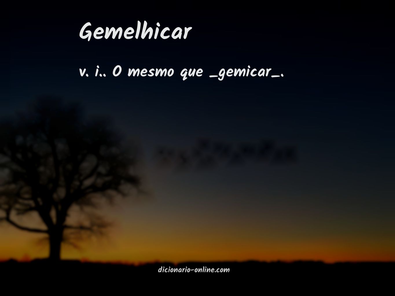 Significado de gemelhicar