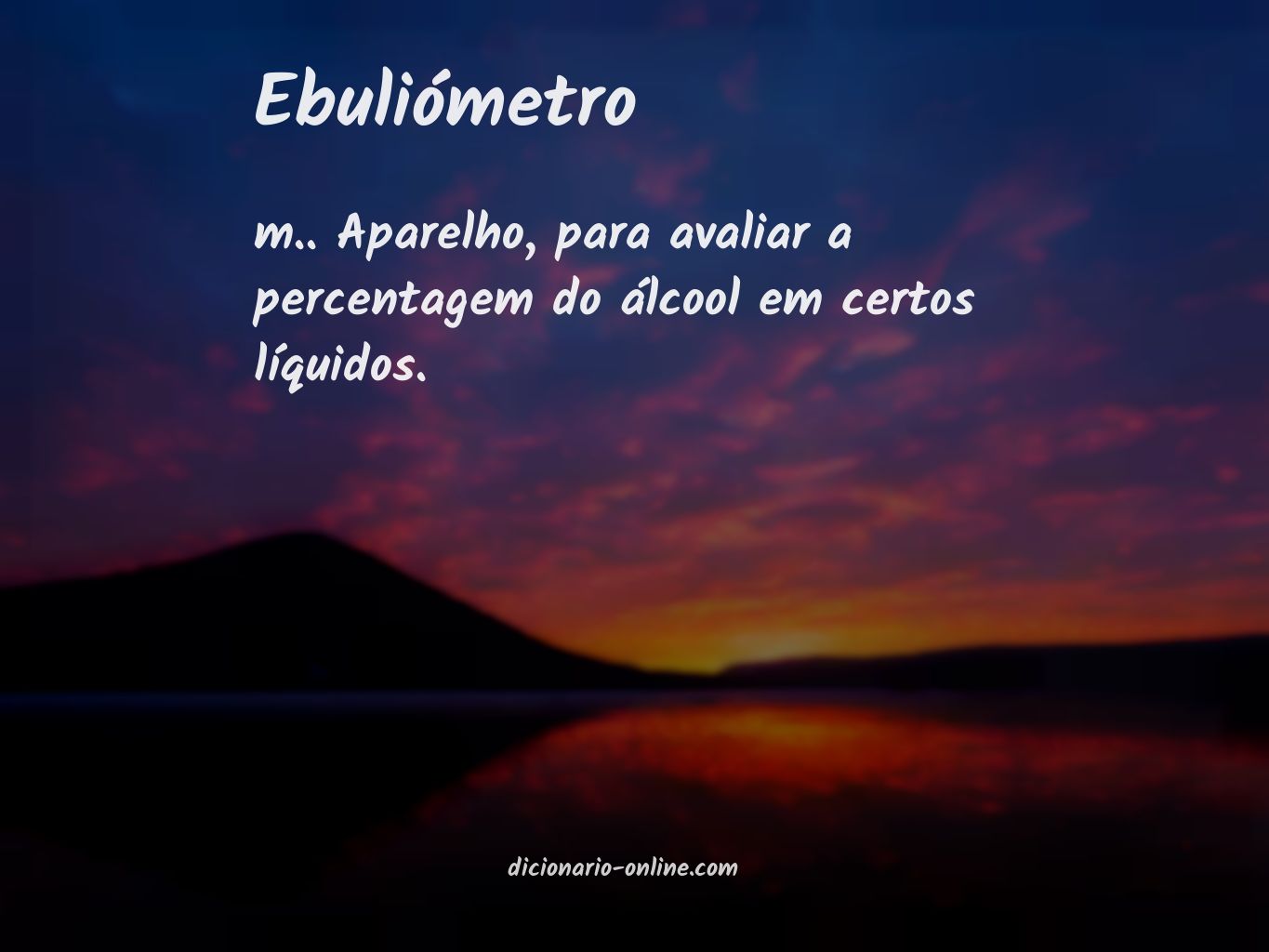 Significado de ebuliómetro