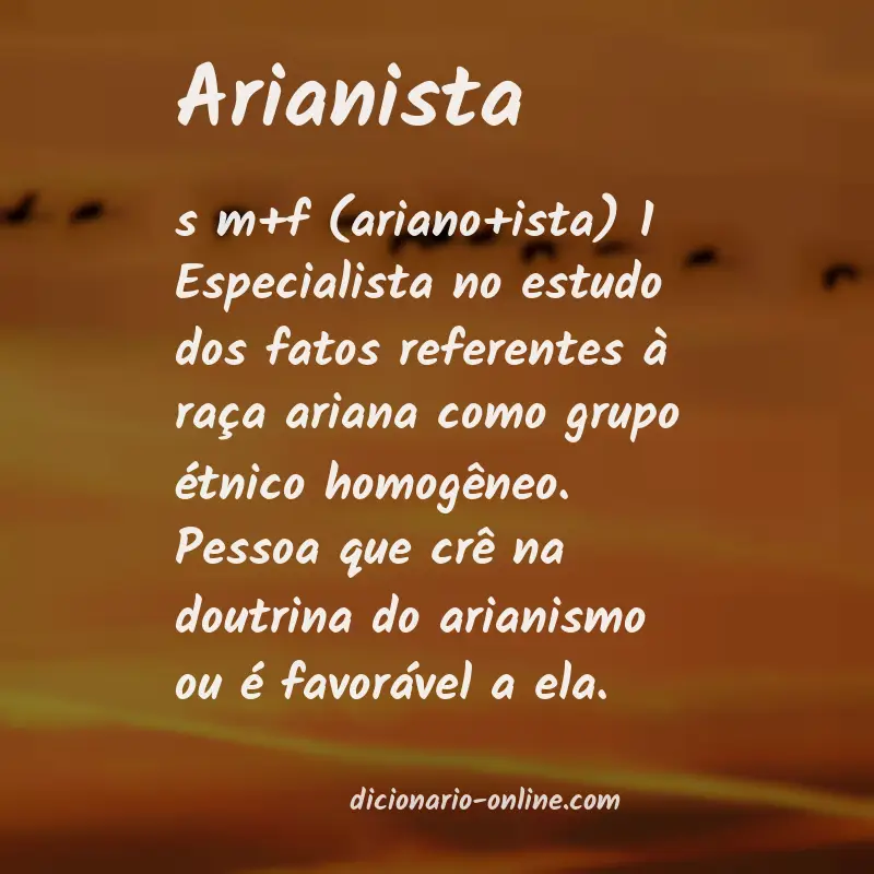 Significado de arianista