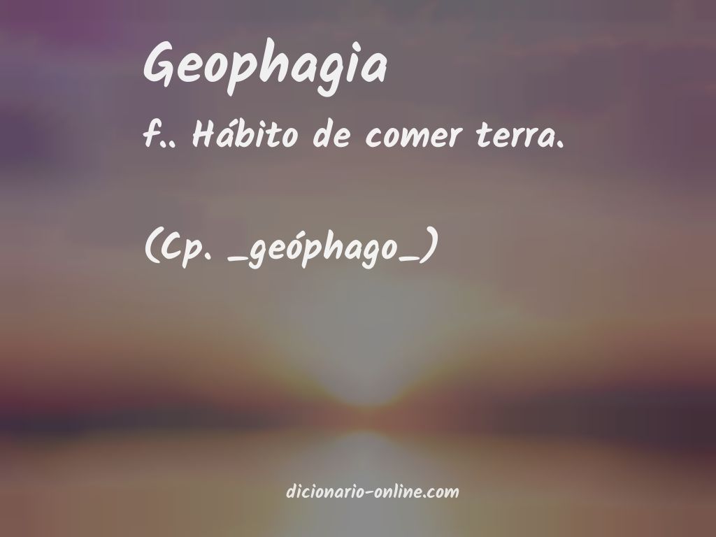 Significado de geophagia