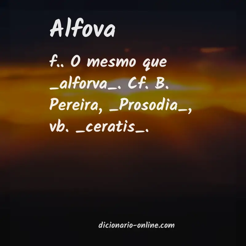 Significado de alfova