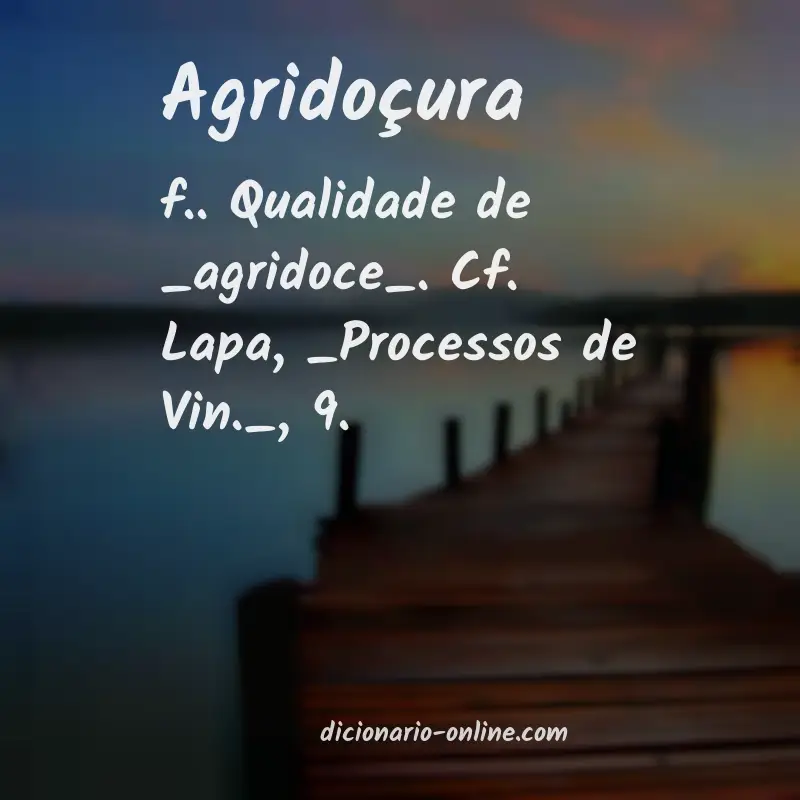 Significado de agridoçura