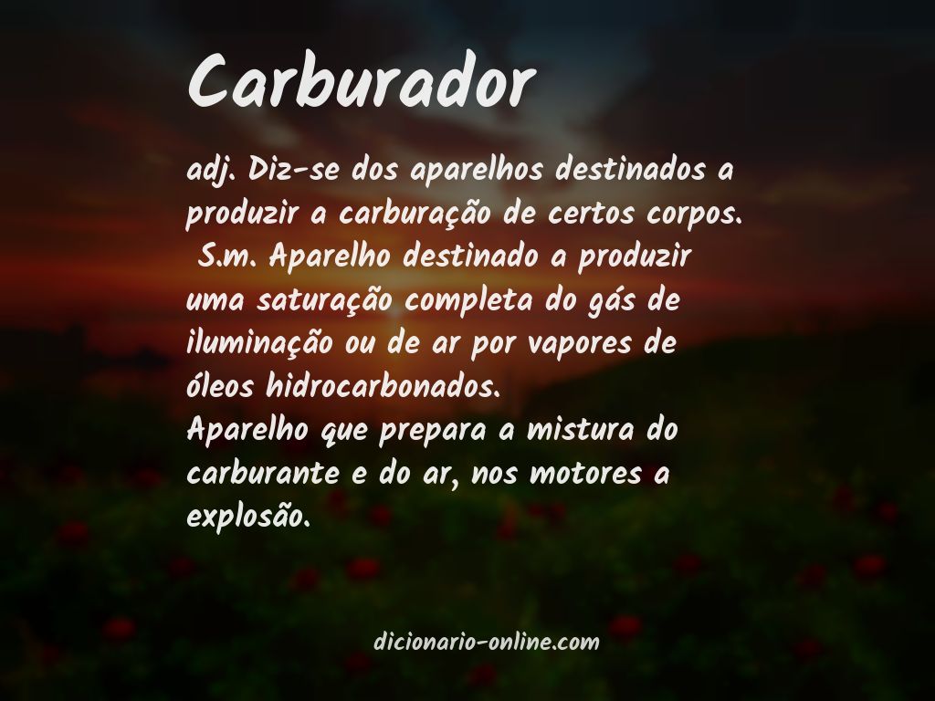 Significado de carburador