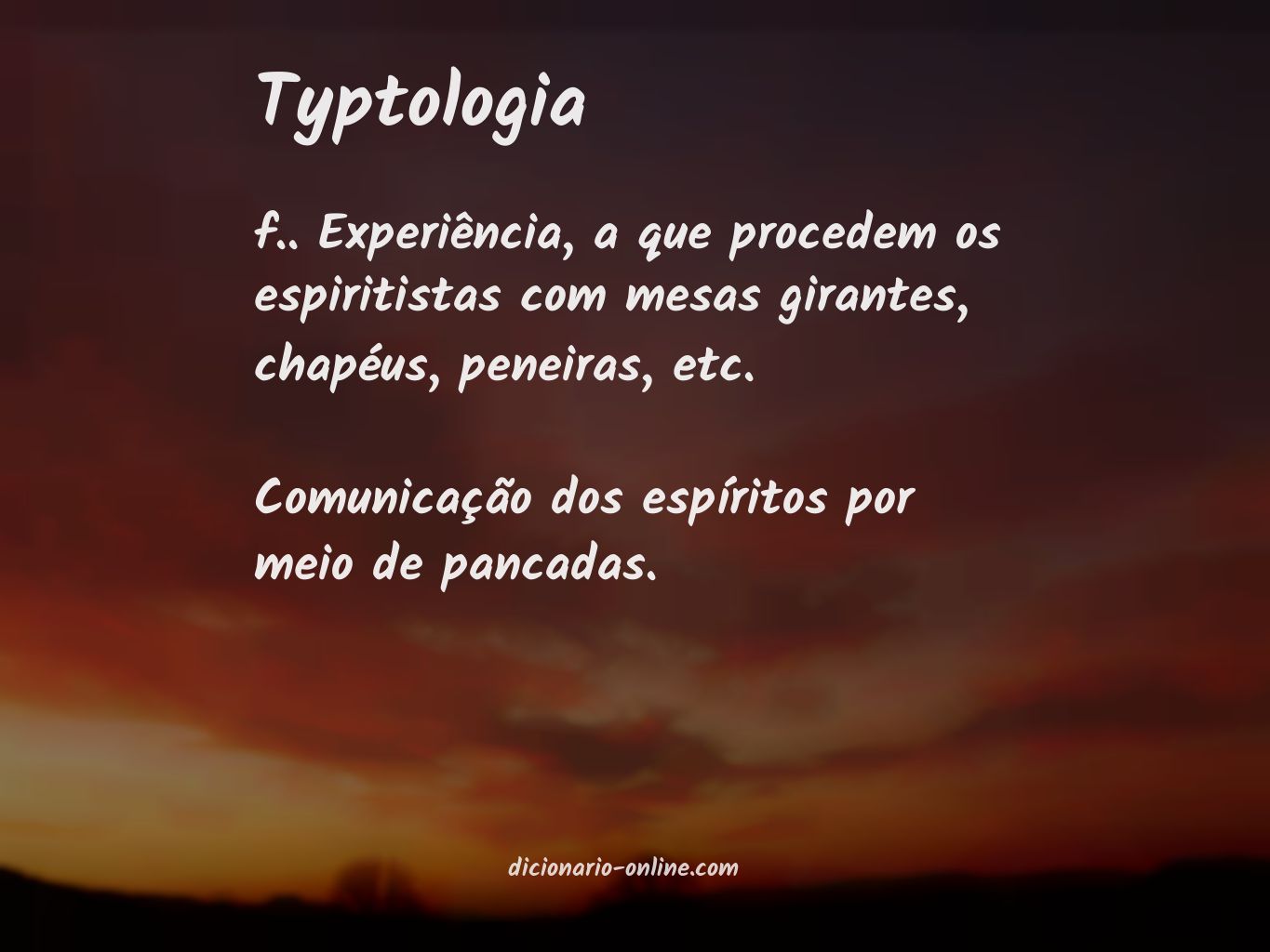 Significado de typtologia