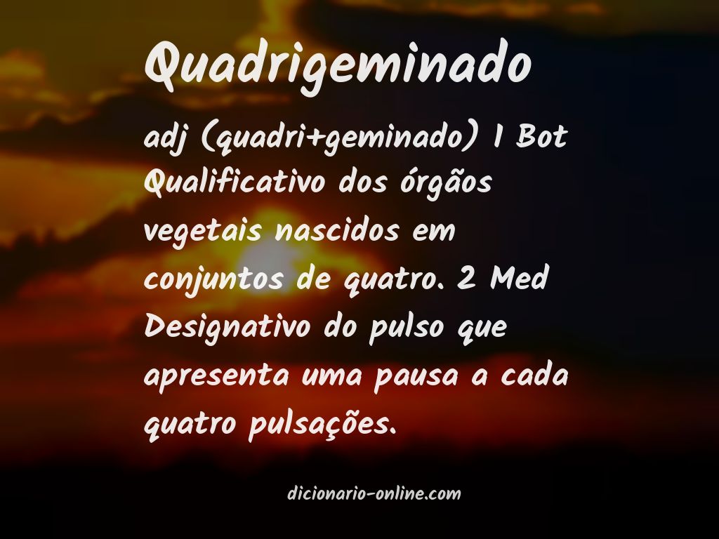 Significado de quadrigeminado