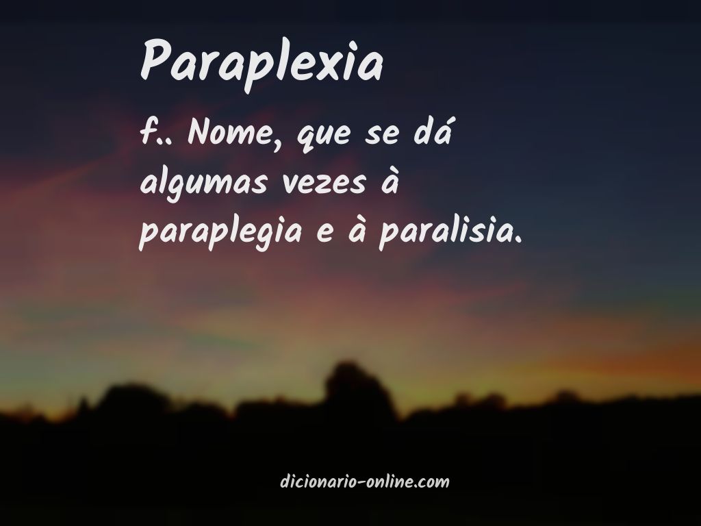 Significado de paraplexia