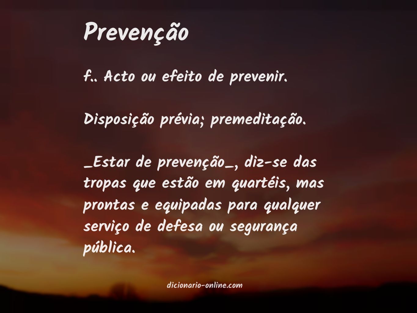 Significado de prevenção