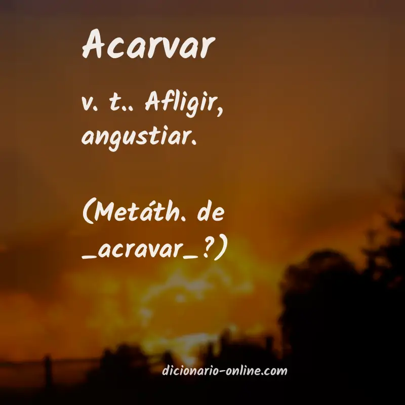 Significado de acarvar