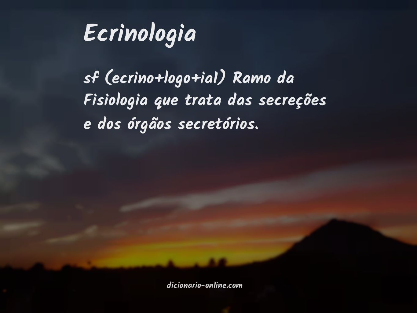 Significado de ecrinologia