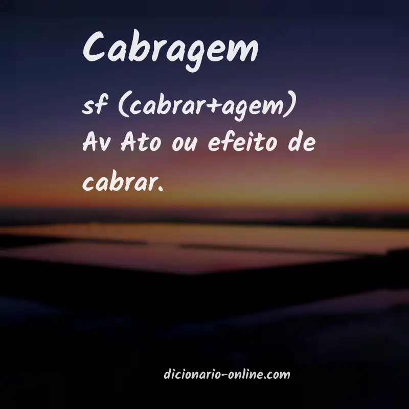 Significado de cabragem