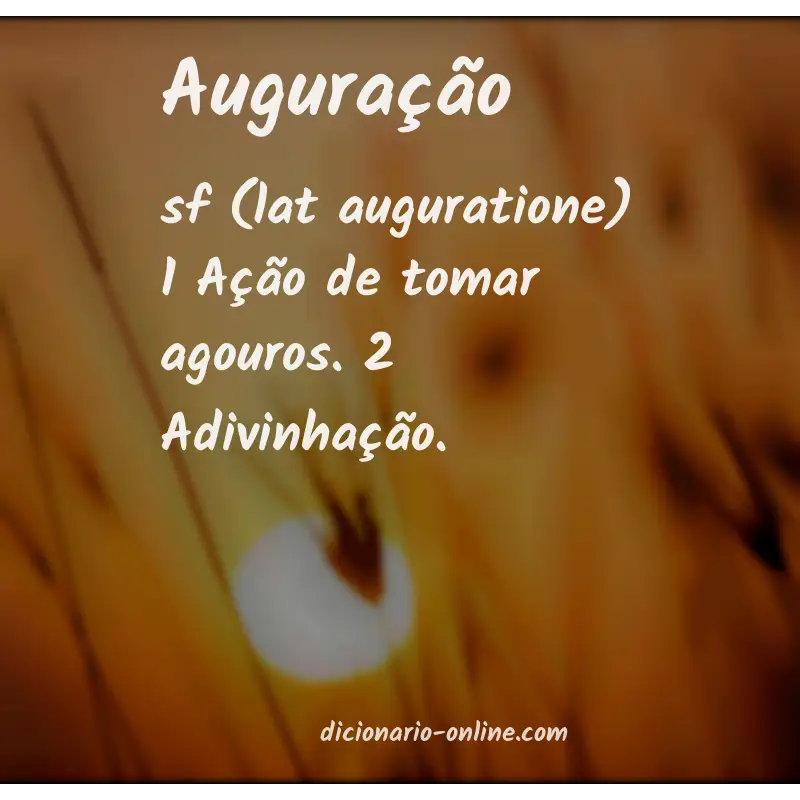 Significado de auguração
