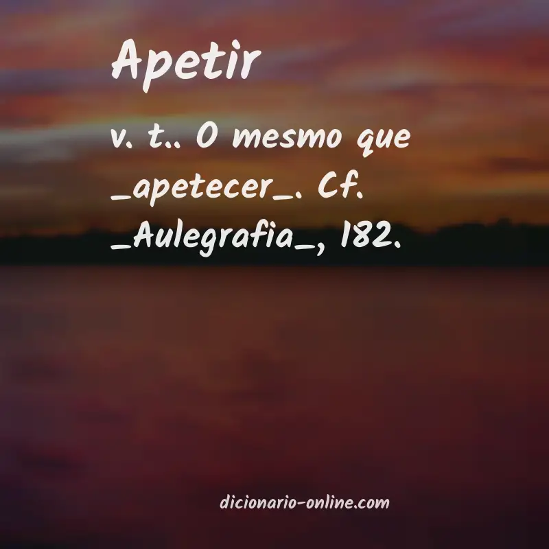 Significado de apetir
