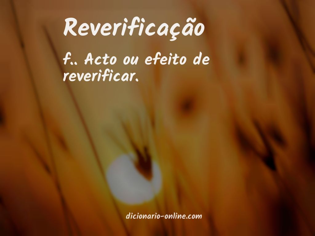 Significado de reverificação