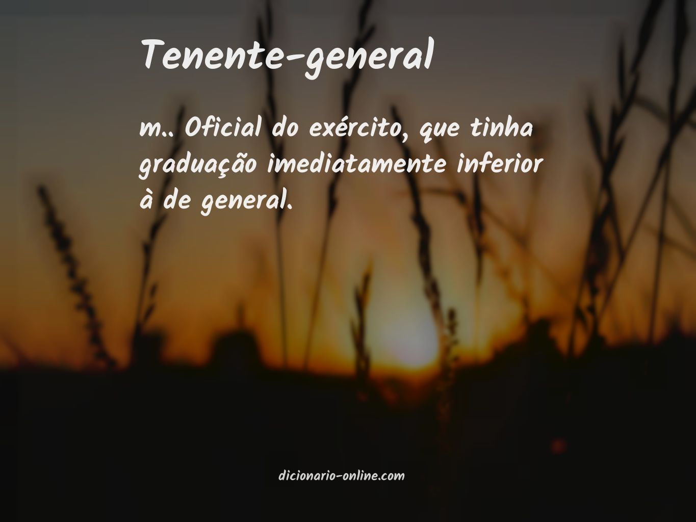 Significado de tenente-general