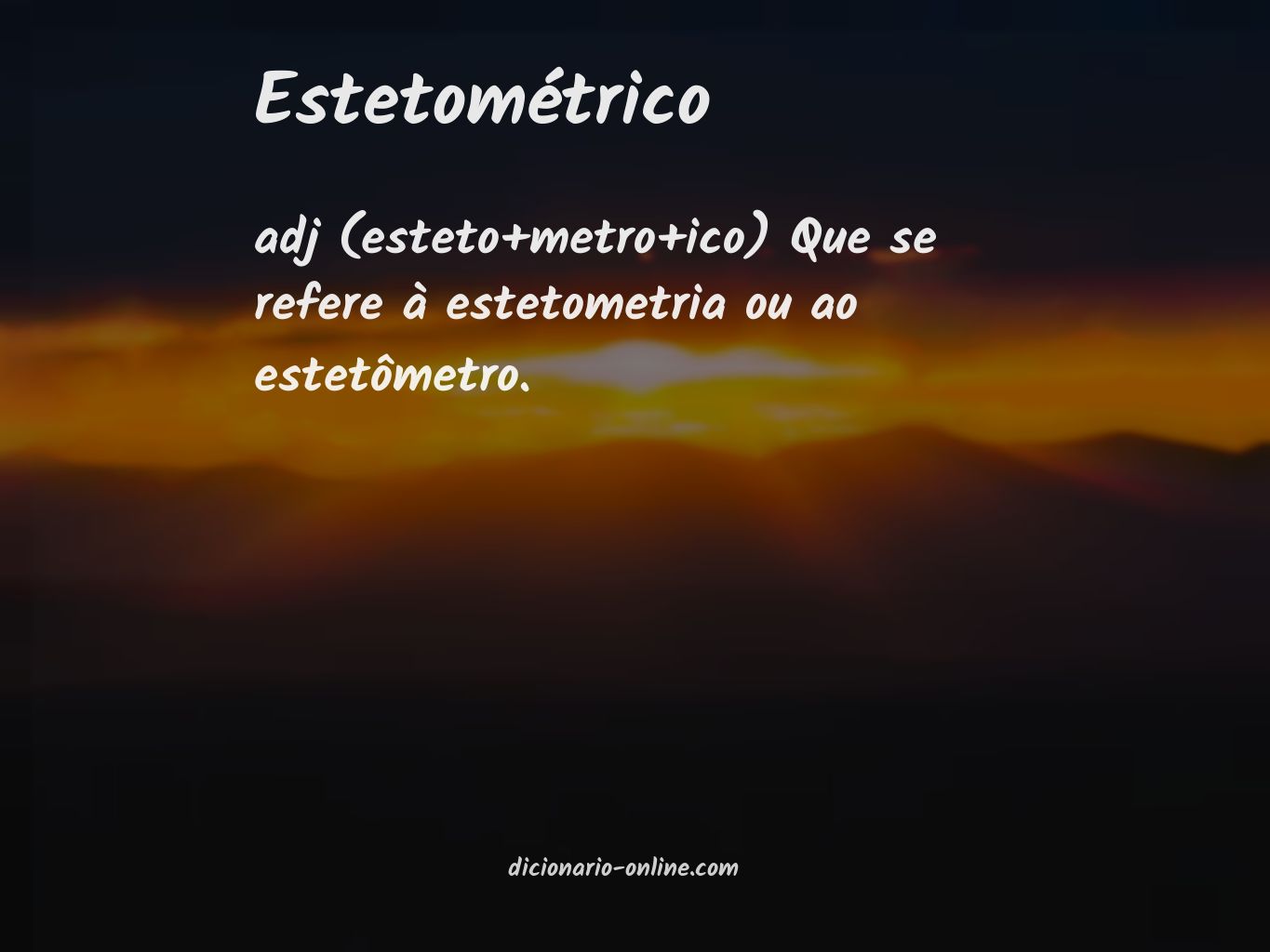 Significado de estetométrico