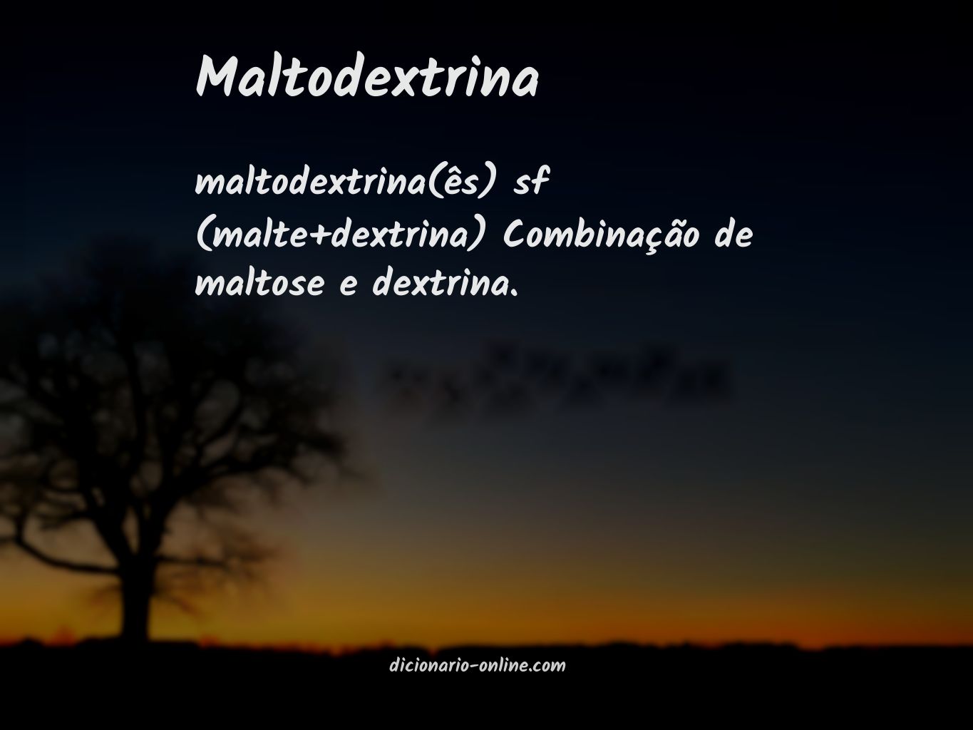Significado de maltodextrina