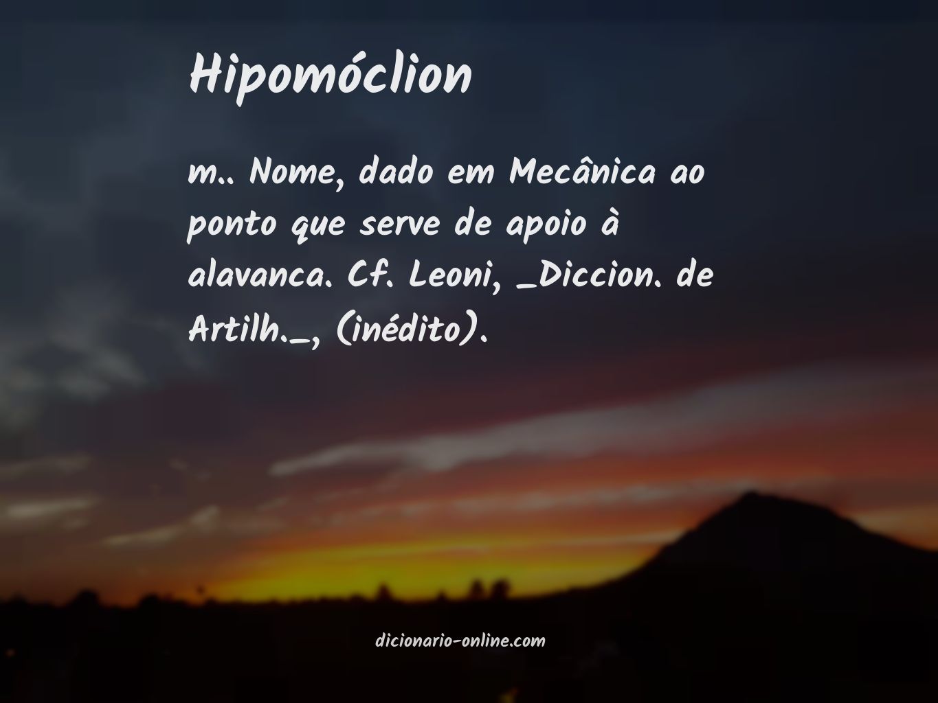 Significado de hipomóclion