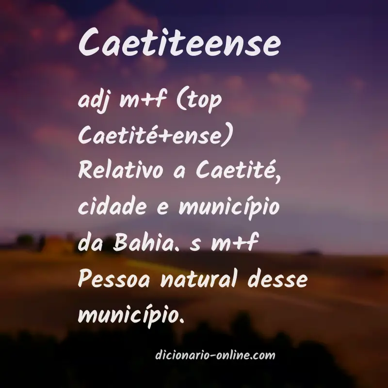 Significado de caetiteense