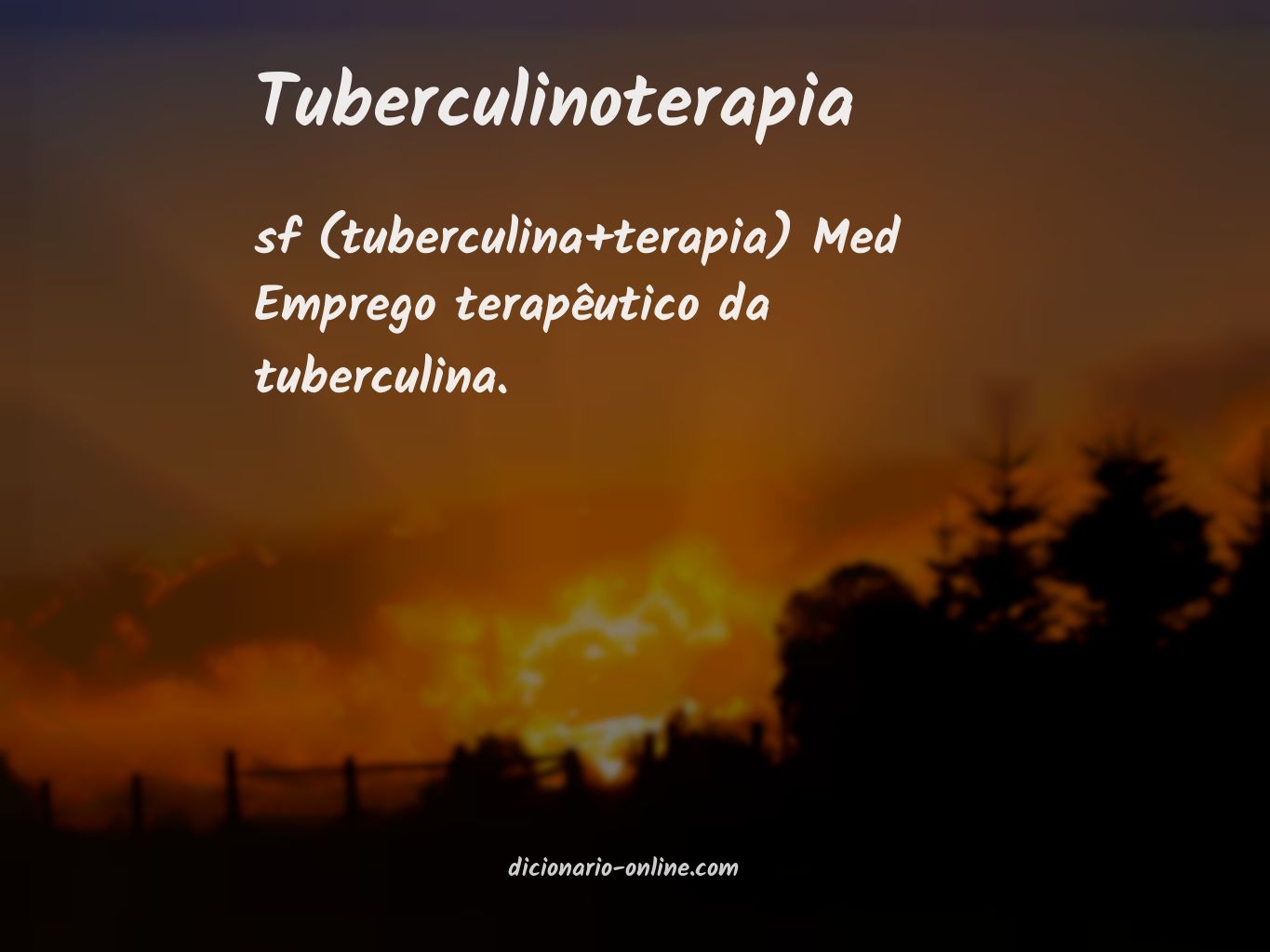 Significado de tuberculinoterapia