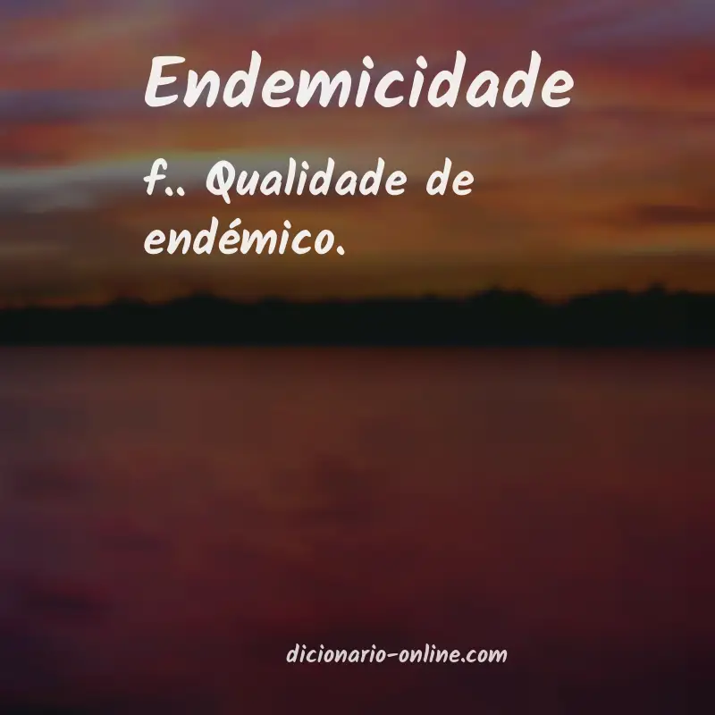 Significado de endemicidade