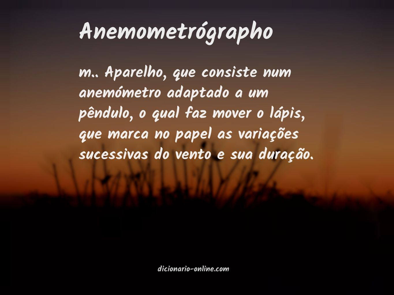 Significado de anemometrógrapho