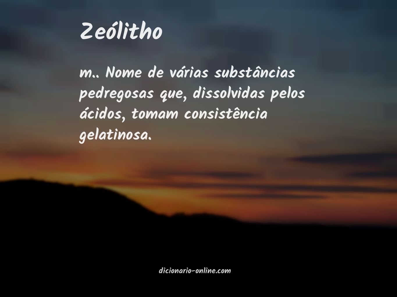 Significado de zeólitho