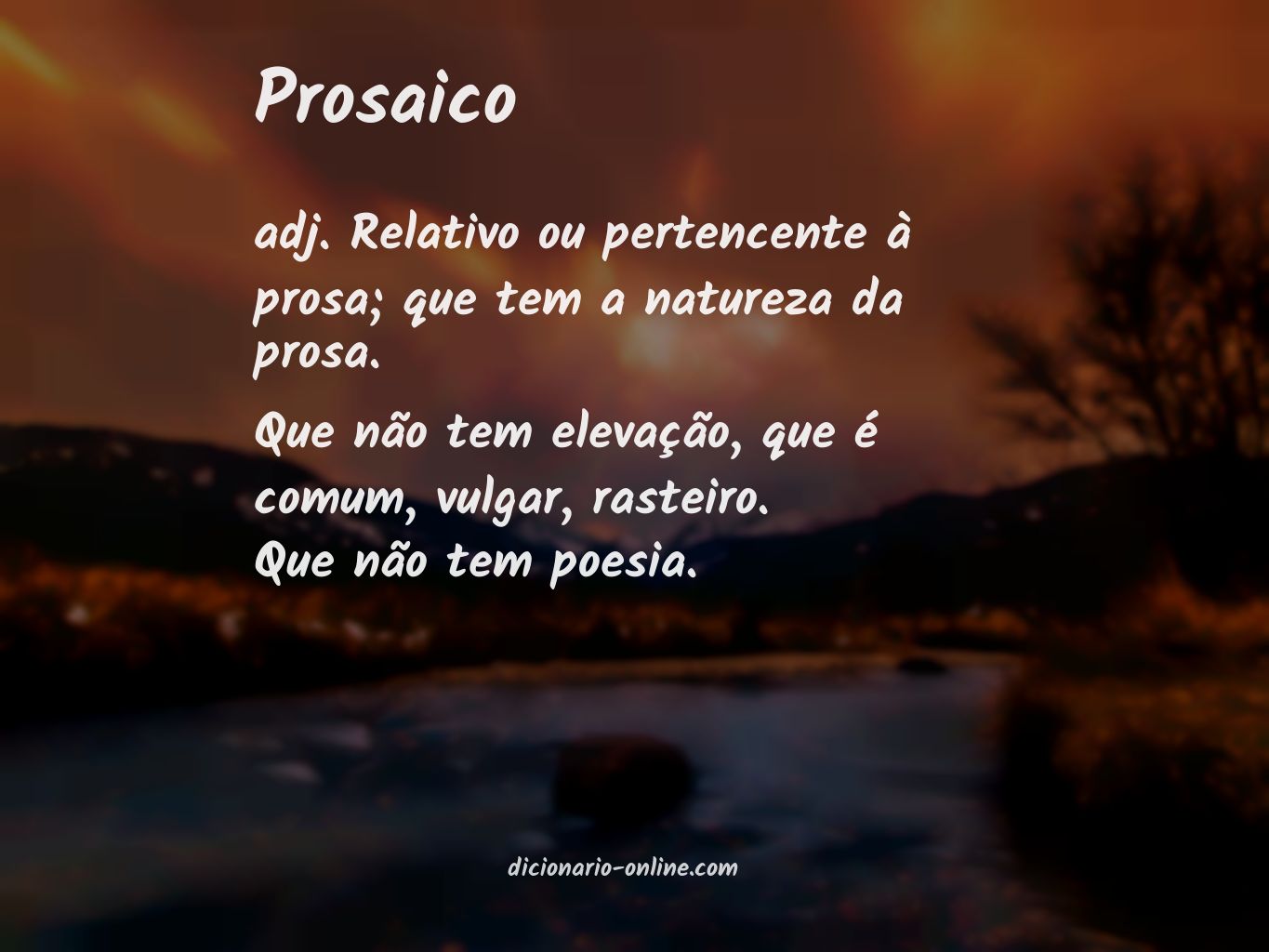 Significado de prosaico