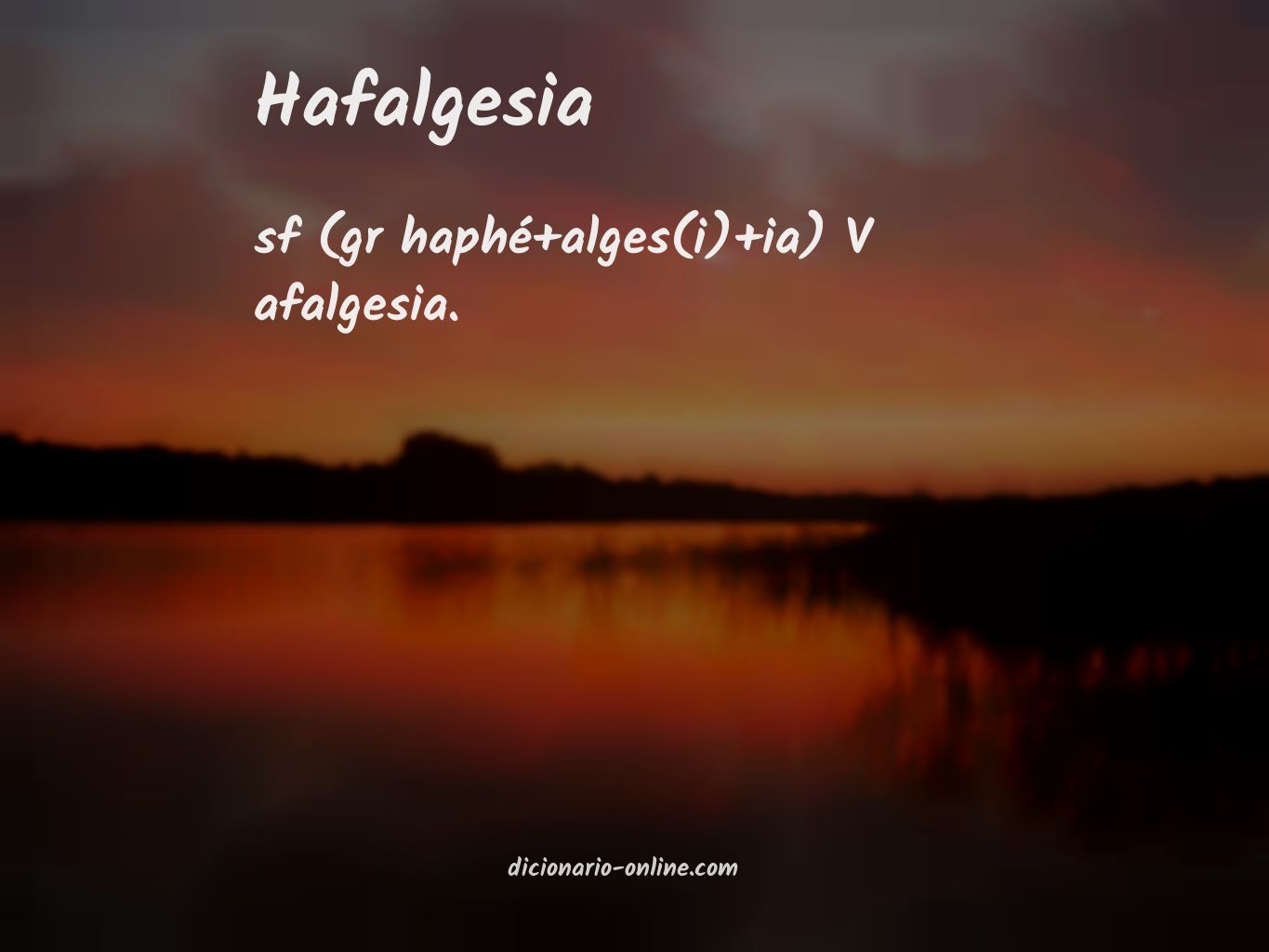Significado de hafalgesia