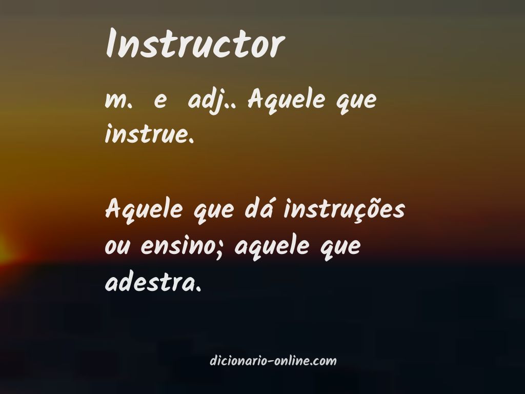 Significado de instructor