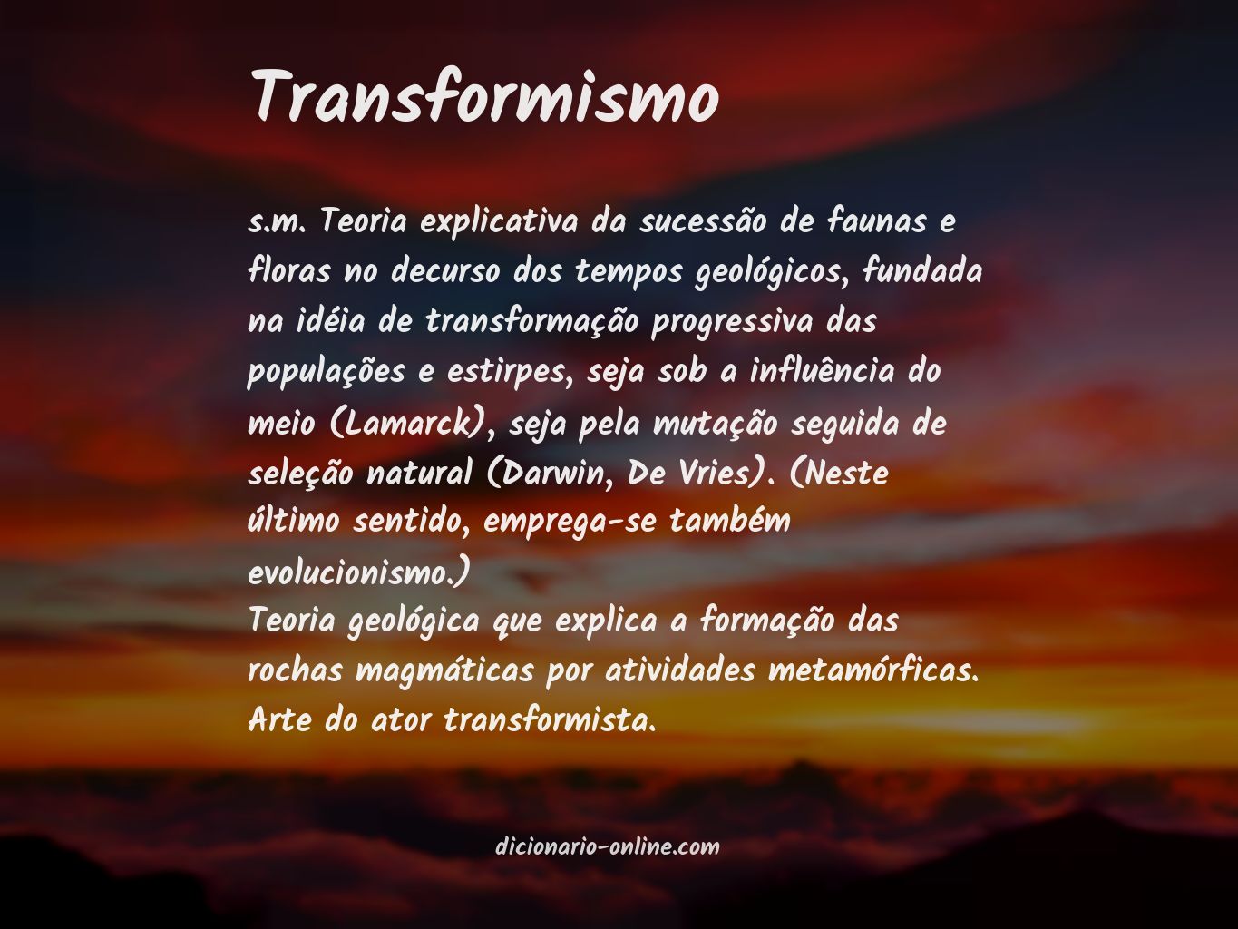 Significado de transformismo