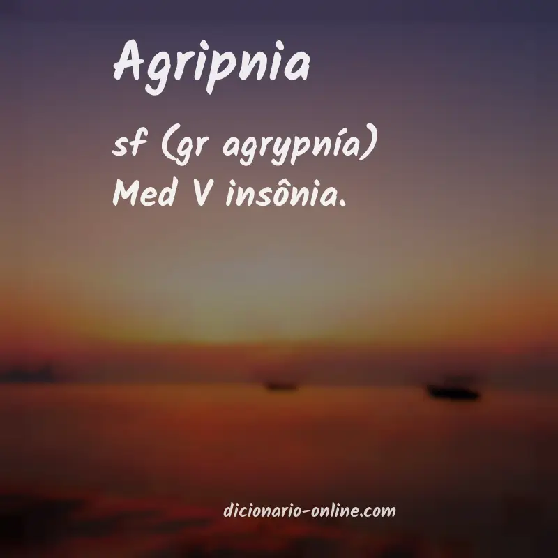 Significado de agripnia