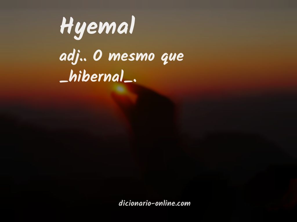 Significado de hyemal