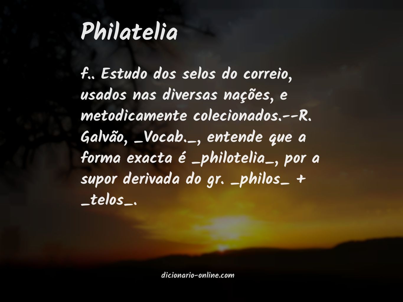 Significado de philatelia