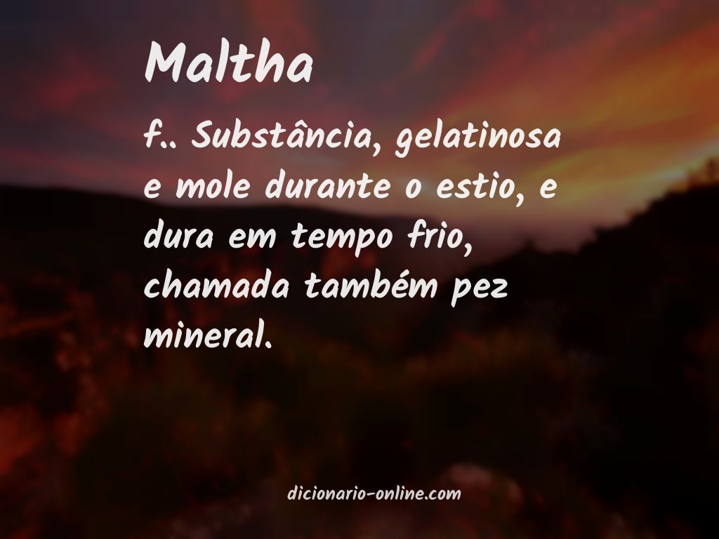 Significado de maltha