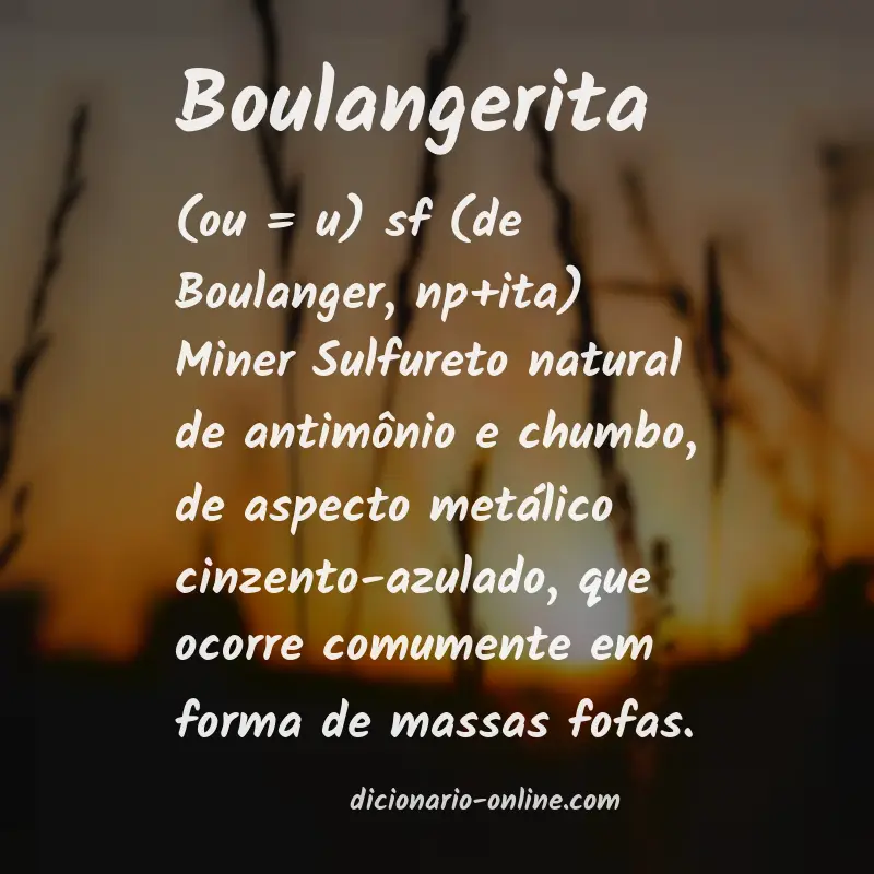 Significado de boulangerita