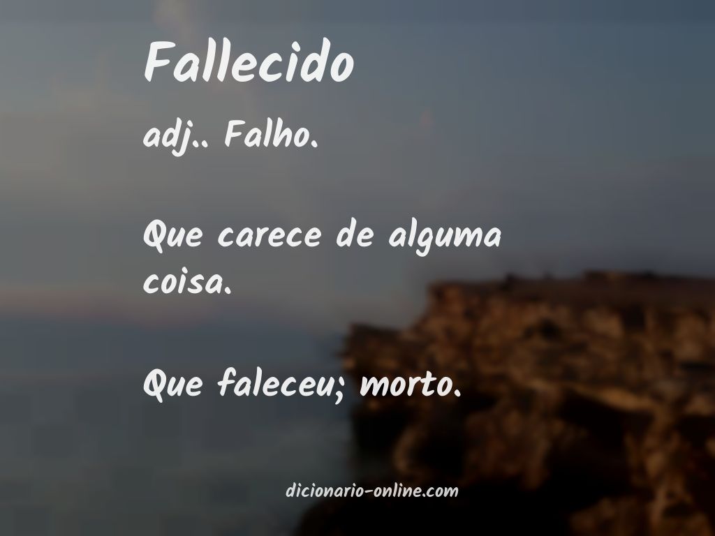 Significado de fallecido