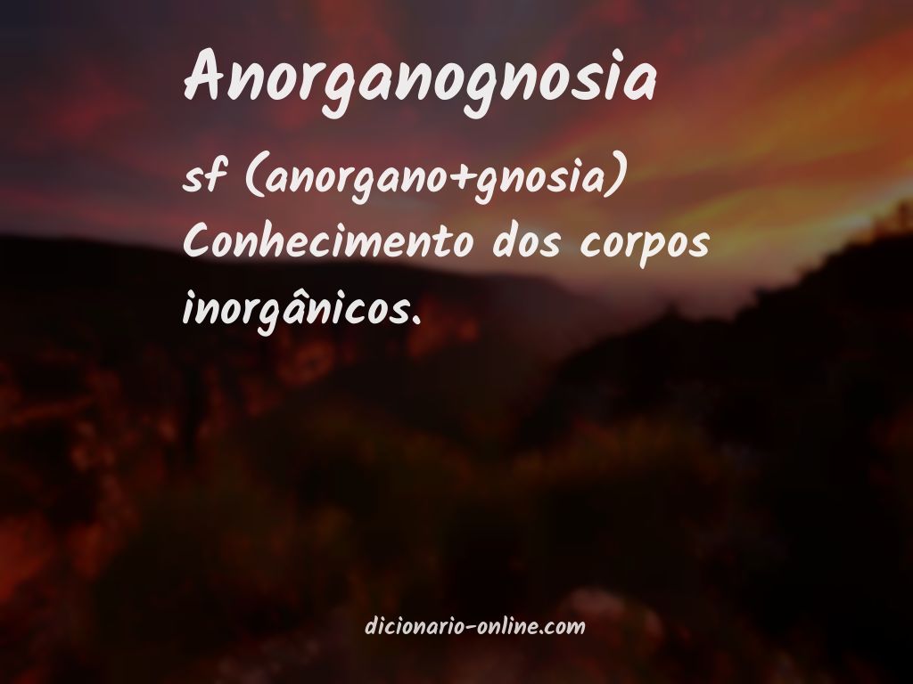Significado de anorganognosia