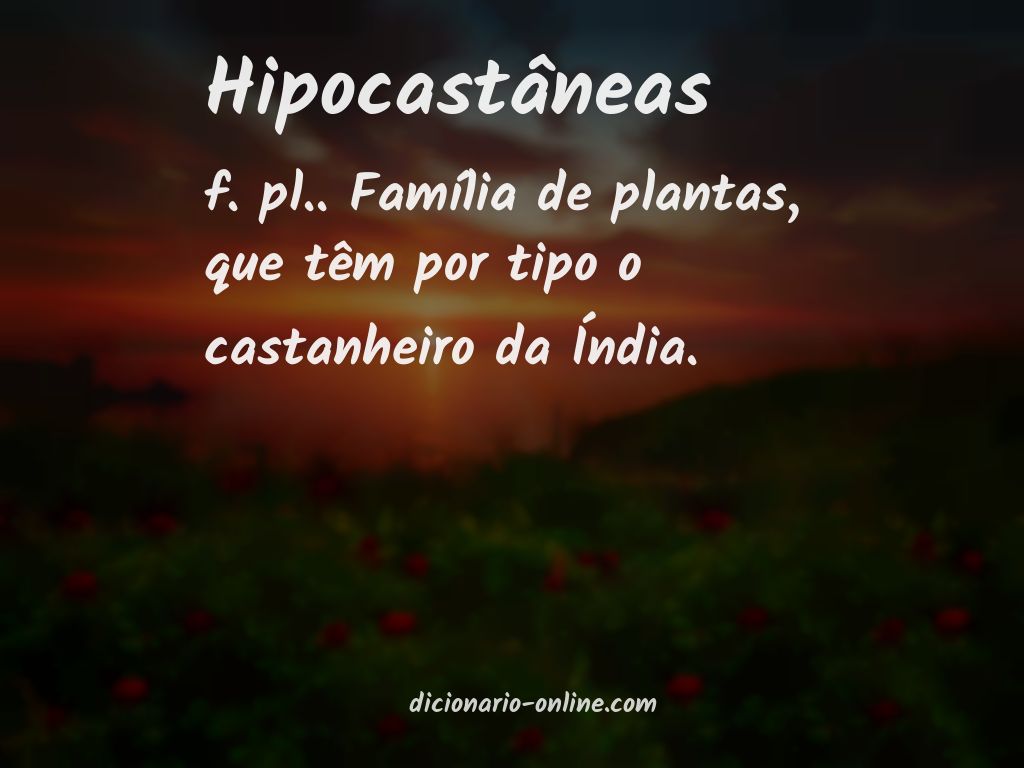 Significado de hipocastâneas