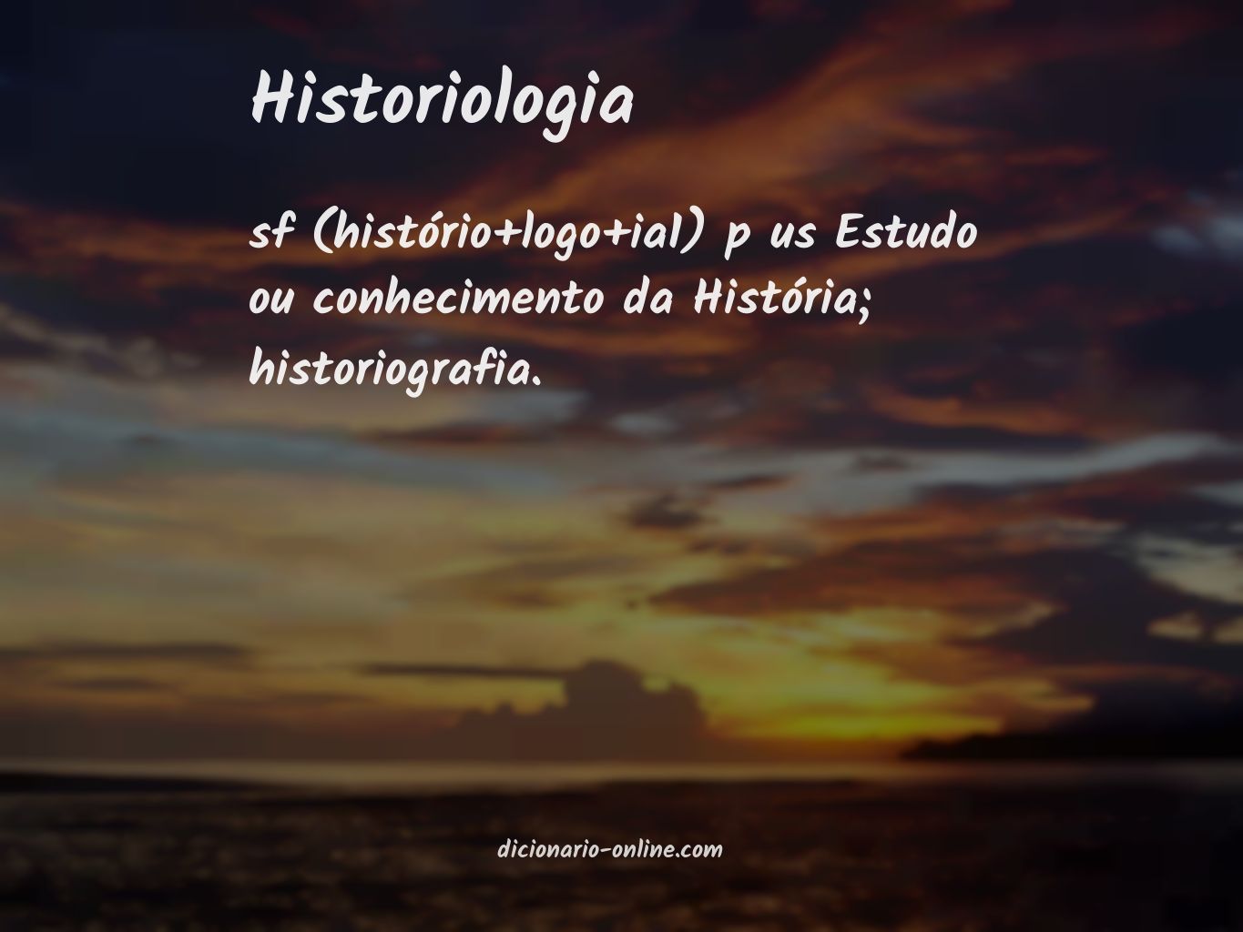 Significado de historiologia