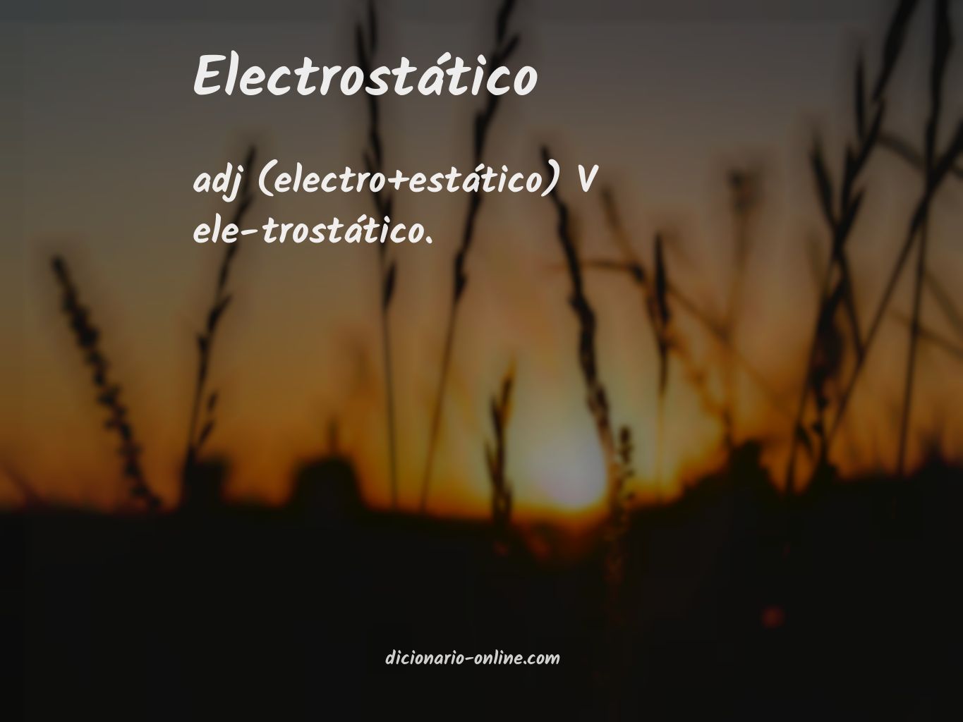 Significado de electrostático